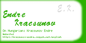 endre kracsunov business card